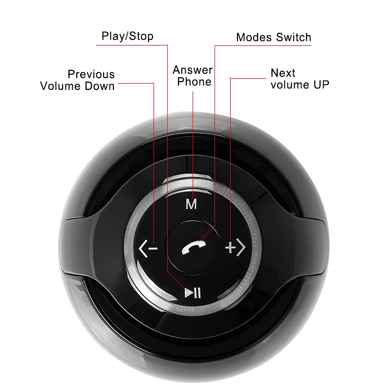 Круглый светодиодный мини беспроводной Bluetooth динамик TF USB портативный музыкальный громкий динамик s ручной звонок для iPhone 6 телефона ПК с микрофоном