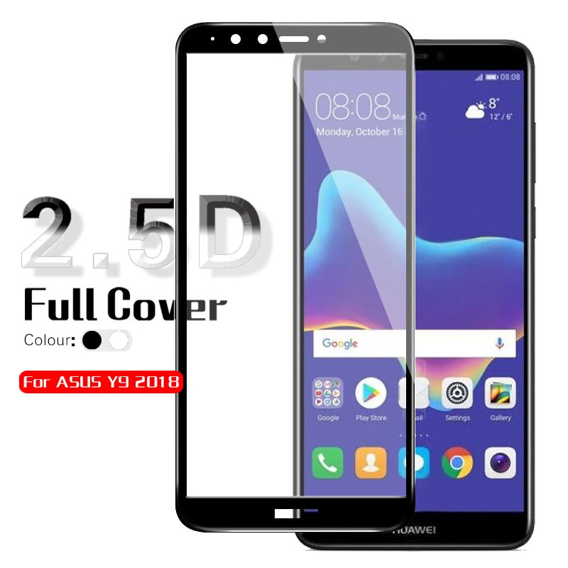 Full Cover Tempered Glass Film For Huawei Y9 2018 FLA AL00