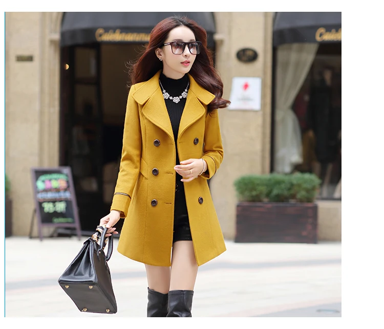 2017 Korean version of the new spring section of the female woolen slim thin woolen jacket in the long paragraph thin section Nizi coat (14)