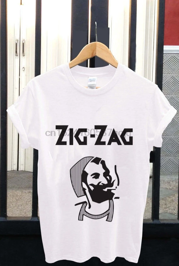 Vintage Zig Zag Logo Crew Neck Mens T Shirt Unisex Size S 3XLin T