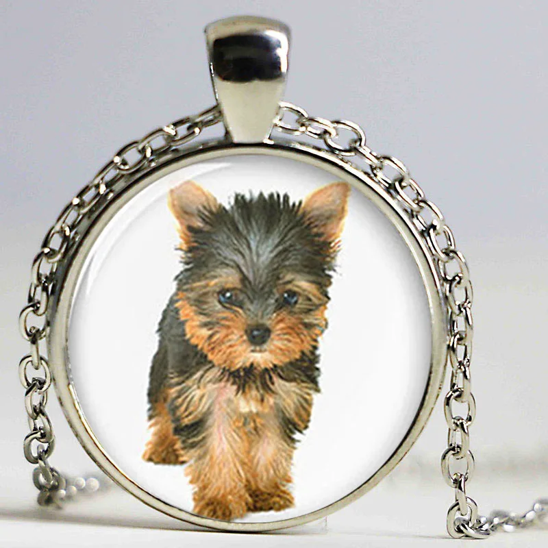 10pcslot Yorkie cufflinks, Yorkshire Terrier cute dog cufflinks Glass Photo dog cufflinks