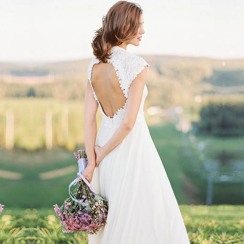 2016-Modest-Simple-Lace-Wedding-Dresses-A-Line-Open-Back-Vintage-vestido-de-noiva-barato (1)