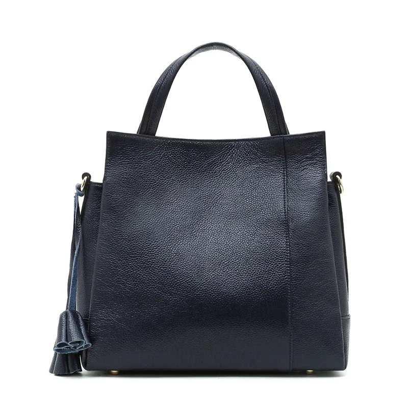 ZENCY, новинка, верхний слой из натуральной коровьей кожи, женские сумки для покупок, классические дизайнерские сумки-тоут, сумки через плечо, сумки-мессенджеры - Цвет: Dark Blue