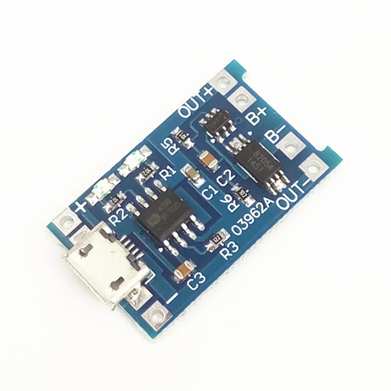 10pcs/lot 18650 lithium battery protection 3.7V 3.6V 4.2V lithium battery charging board 1A overshoot protection