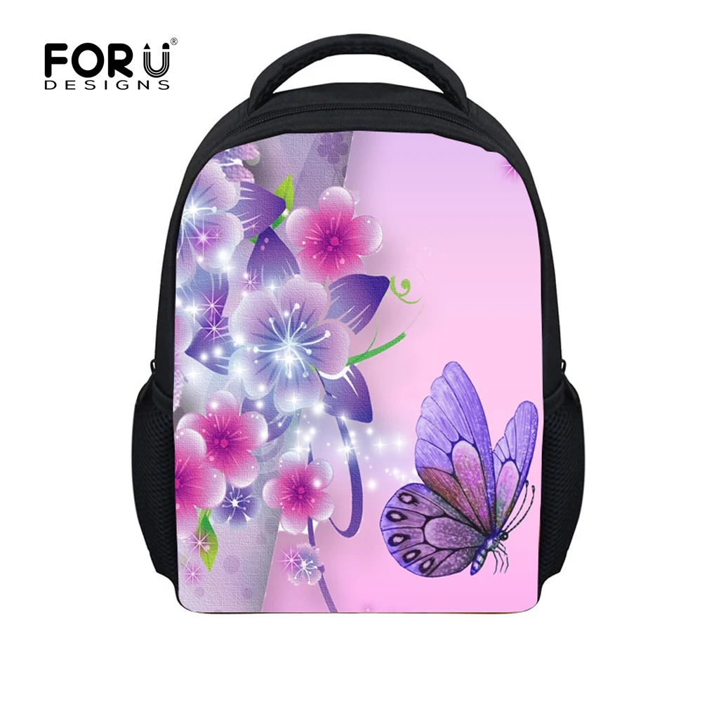 FORUDESIGNS/3D рюкзак с бабочкой для маленьких девочек, детский рюкзак с цветочным узором, детский рюкзак, детские мини-сумки, рюкзак Escolar