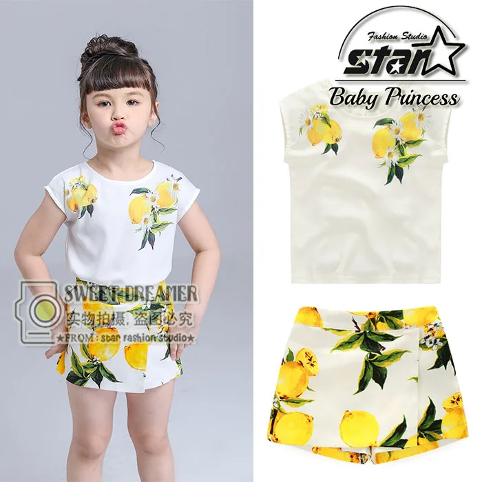 2016 New Fashion Cute Baby Girls Clothes Set Summer Sleeveless T Shirt Top and Pencil Pants