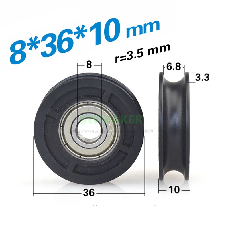 

1pcs 8*36*10mm 608zz plastic guide wheel/pulley, 7mm over-line track wheel, furniture Peilin wheel