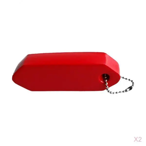 2Pcs Floating Foam Keychain Boating Yachting Key Floats Water Buoyant Key Ring with Stainless Ball Chain, Red