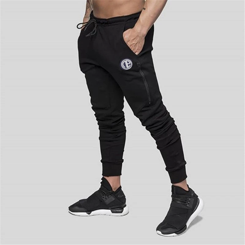 

2019 New Gyms trousers men Fitness pants zipper fashion Jogger Pants Skinny casual trousers pants top quality sweatpants