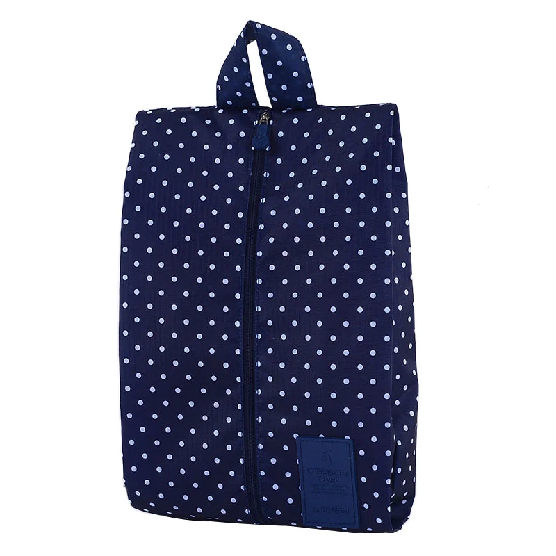 Водонепроницаемая дорожная сумка для обуви, нейлоновая сумка для хранения, переносная сумка для хранения, органайзер для обуви, Сортировочная сумка на молнии - Цвет: Blue Dot
