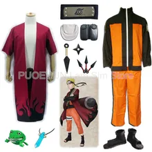 Hot Naruto Uzumaki Naruto Konoha The Seventh Hokage Cosplay Costume Halloween Costume Full Set hot naruto sai cosplay costume halloween costume full set