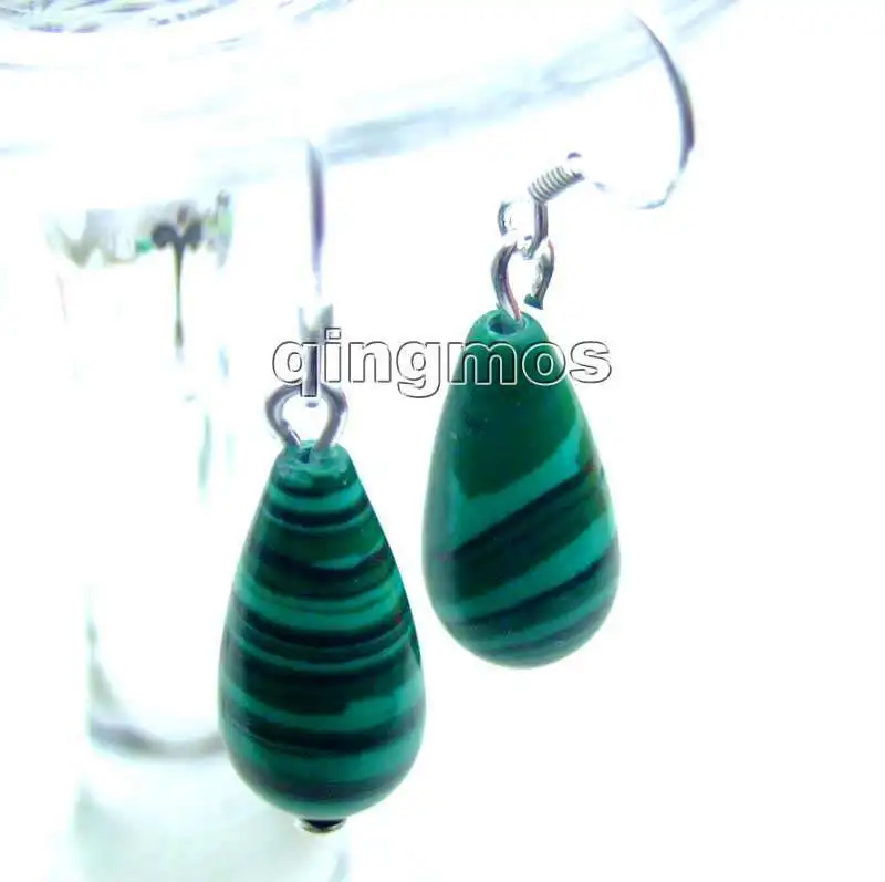 Серьги подвески в темно зеленую полоску 8 х15 мм|hook earrings|earrings earringearrings dangle |