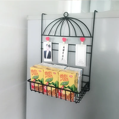 Cheap Creative wrought iron refrigerator rack, side wall rack, kitchen bedroom rack seasoning,dormitory cabinet side storage rack