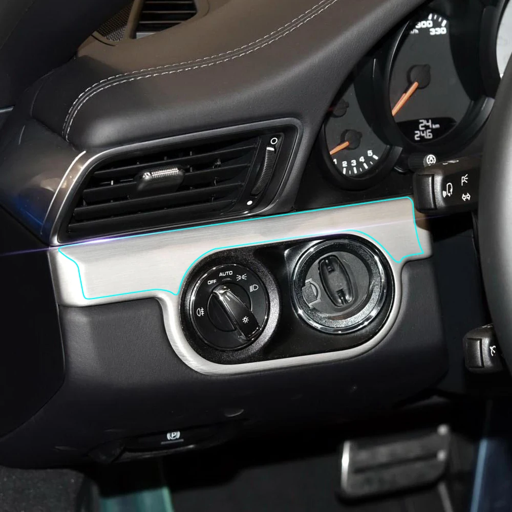 Car Center Console Control Gear Panel Kit Interior Trim Invisible Protective Film Sticker for Porsche 911 2015-2016 Accessories