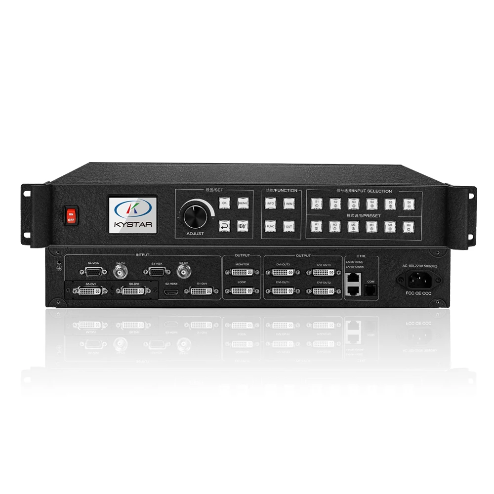 

kystar U4 Four Windows led Processor input DVIx2 VGAx2 HDMI CVBSx2 SDI output DVIX4 Audio SDI-LOOP DVI-monitor 4096x1536 PIXELS