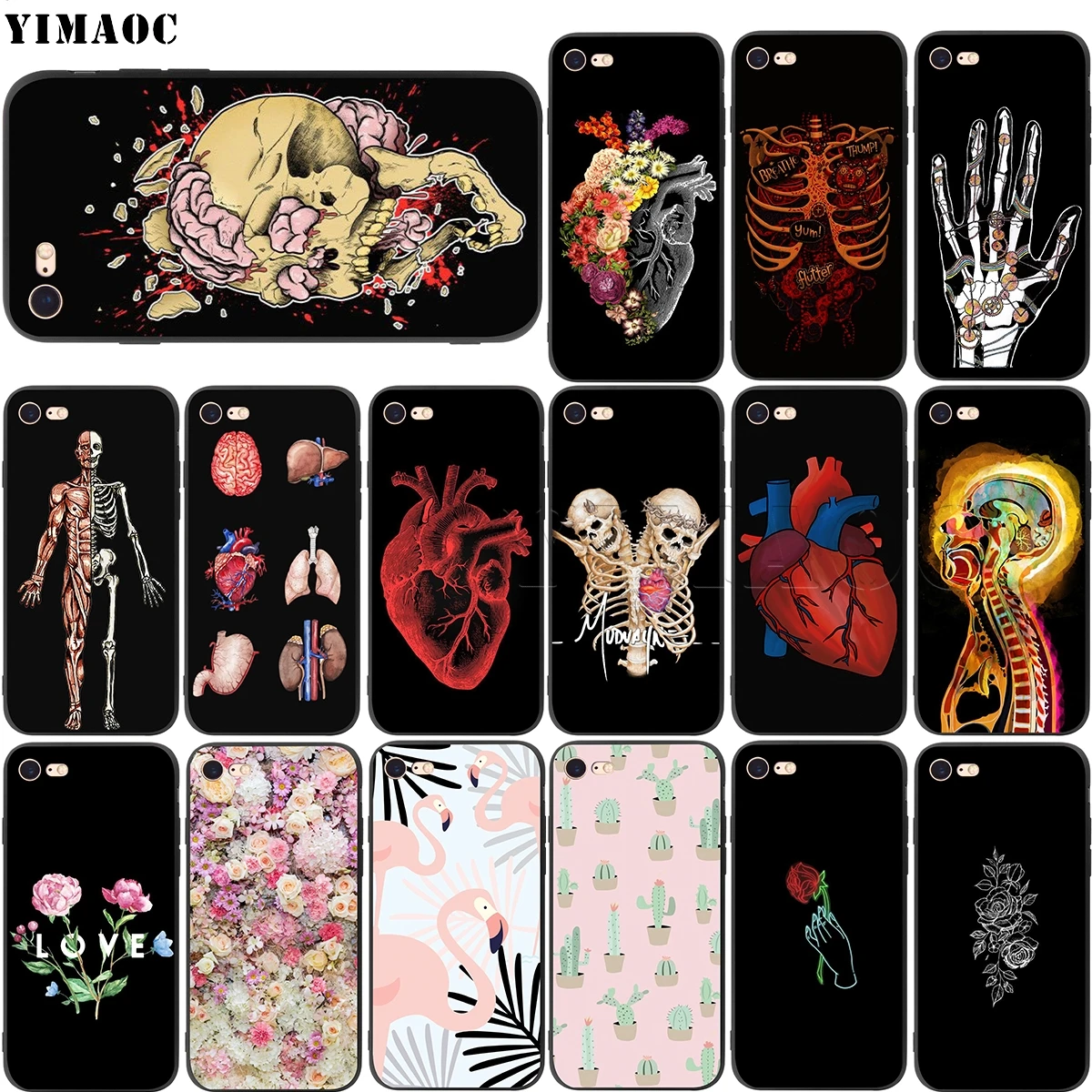 

YIMAOC Human Anatomy Soft Silicone Case for iPhone 11 Pro XS Max XR X 8 7 6 6S Plus 5 5s se