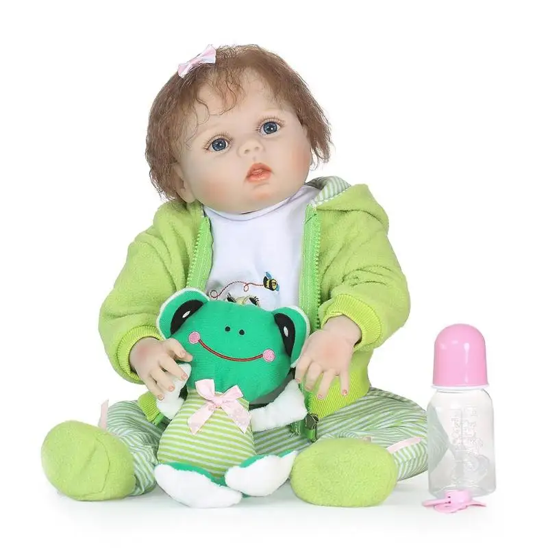 

56cm Lifelike Simulation Reborn Doll 3D Soft Silicone Kids Playmate Toys Waterproof Artificial Reborn Doll Baby Birthday Gifts