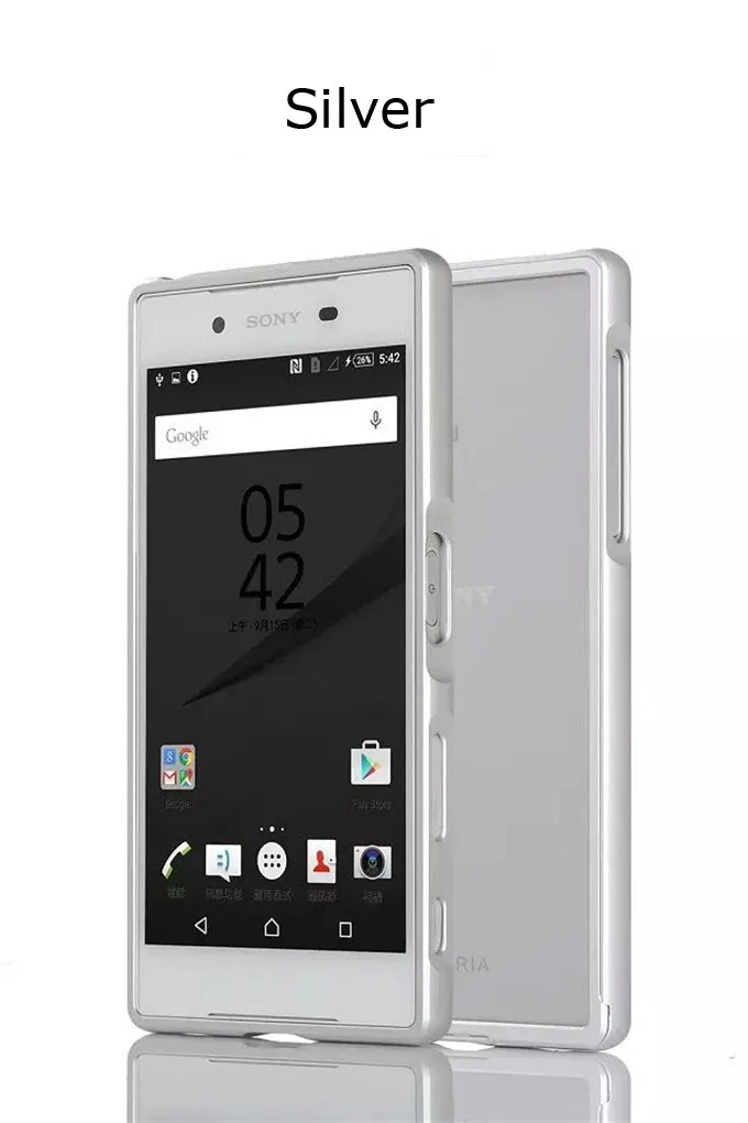 Для sony Xperia Z5 Compact чехол-бампер двойной гибридный тонкий пуш-ап металлический алюминиевый каркас крышка Fundas для sony Z5 Mini E5803 E5823 - Цвет: Silver