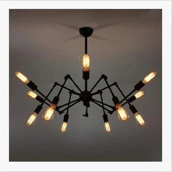

Artistic Personality Wrought Iron Spider Chandelier Retro Living Room Dining Room Transformers Chandelier