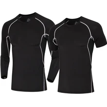 Профессии Для мужчин спортивной Спорт Тренажерный зал сжатия с длинным рукавом Бег футболка быстросохнущая для Для мужчин Фитнес бег узкие футболки