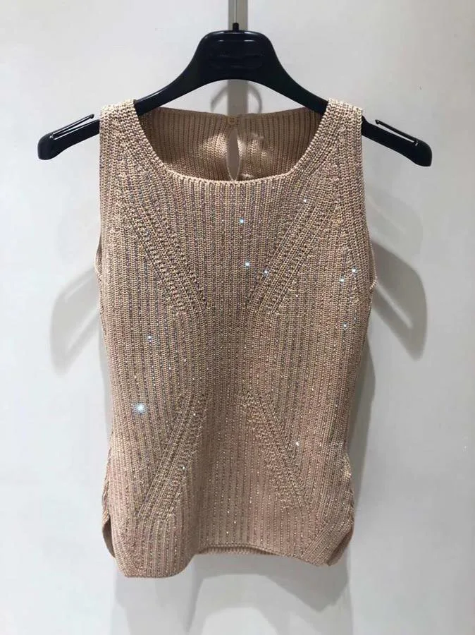 2019 high quality women diamonds knitted vest sweater ddxgz3v 2.15in