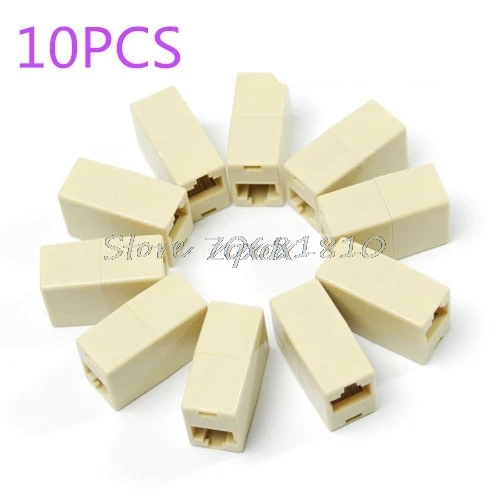 10PCS RJ45 RJ-45 Ethernet Net network LAN Coupler Plug Adapter connections Z17 Drop Ship