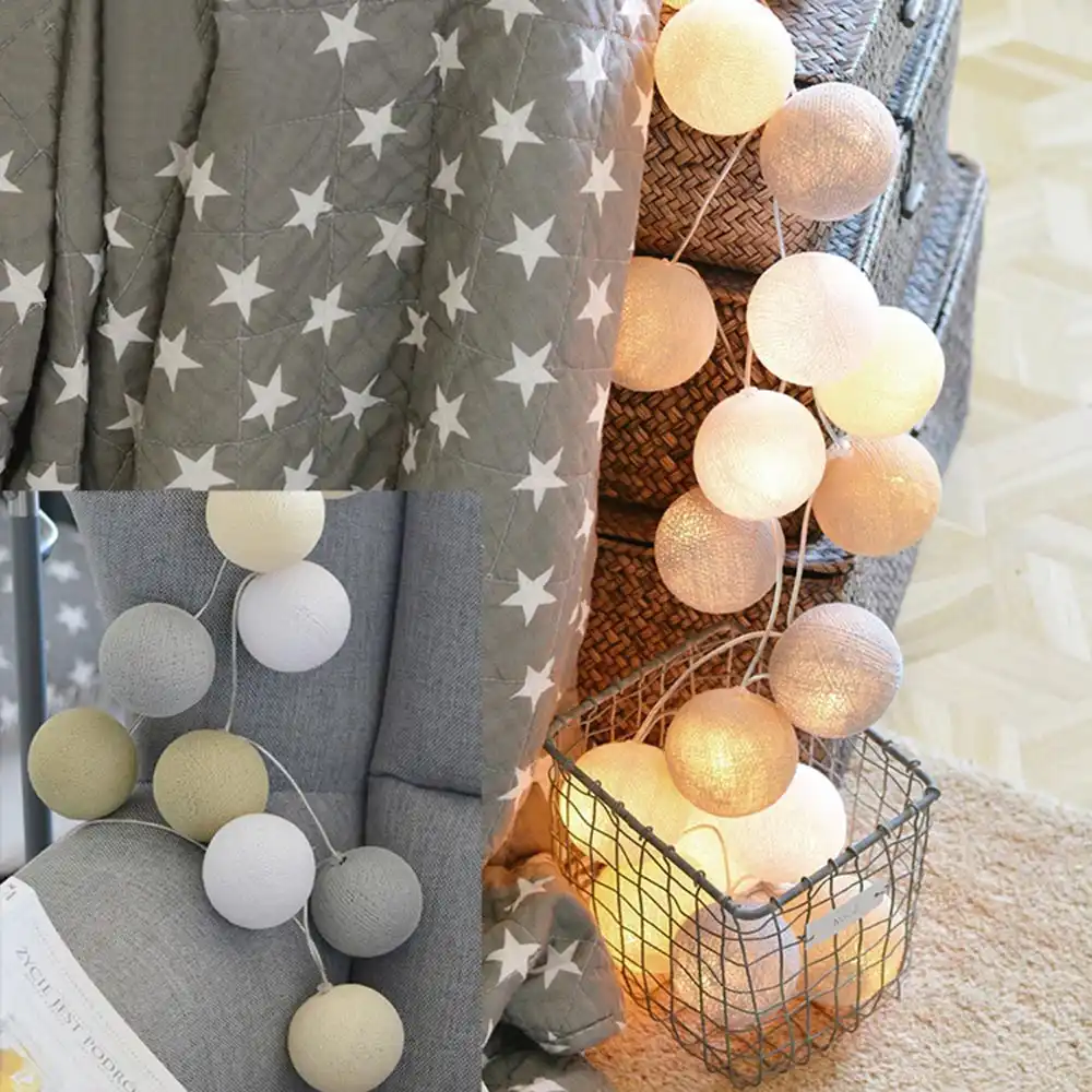 3m 20led String Lights Cotton Ball String Lights Fairy Hanging Wedding Bedroom Living Room Patio Christmas Decorations Garland Lighting Strings Aliexpress