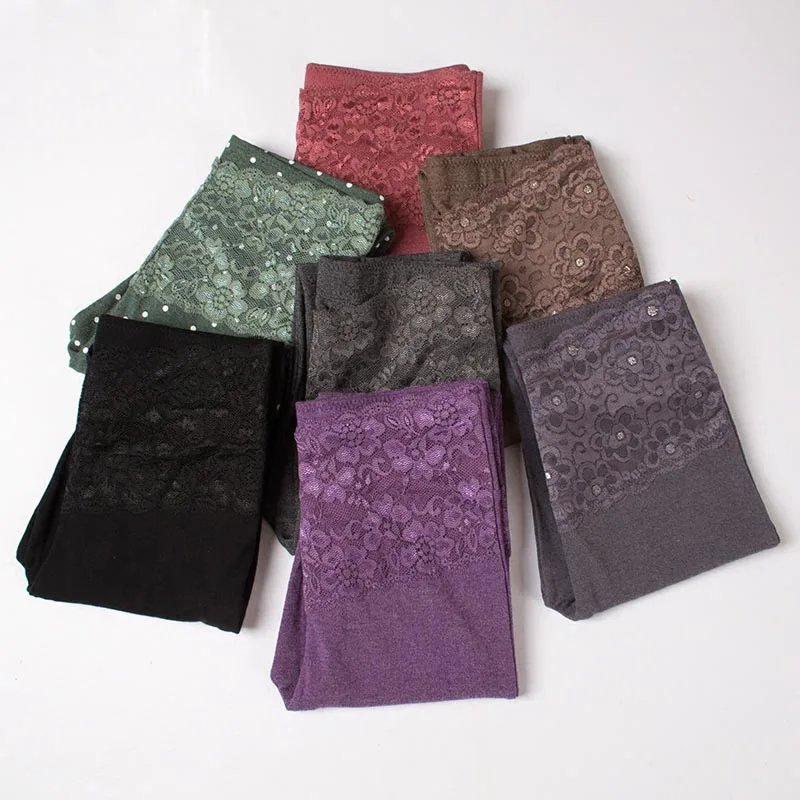 

Cotton thermal underwear women's thin lace single piece wearing thin high waist slim slimming warm pants tight leggings pants