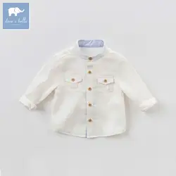 Dba6341 Дэйв Белла Весна Рубашка для маленьких мальчиков одежда из хлопка для мальчиков Детские Бутик Рубашки Дети высокого качества Топ