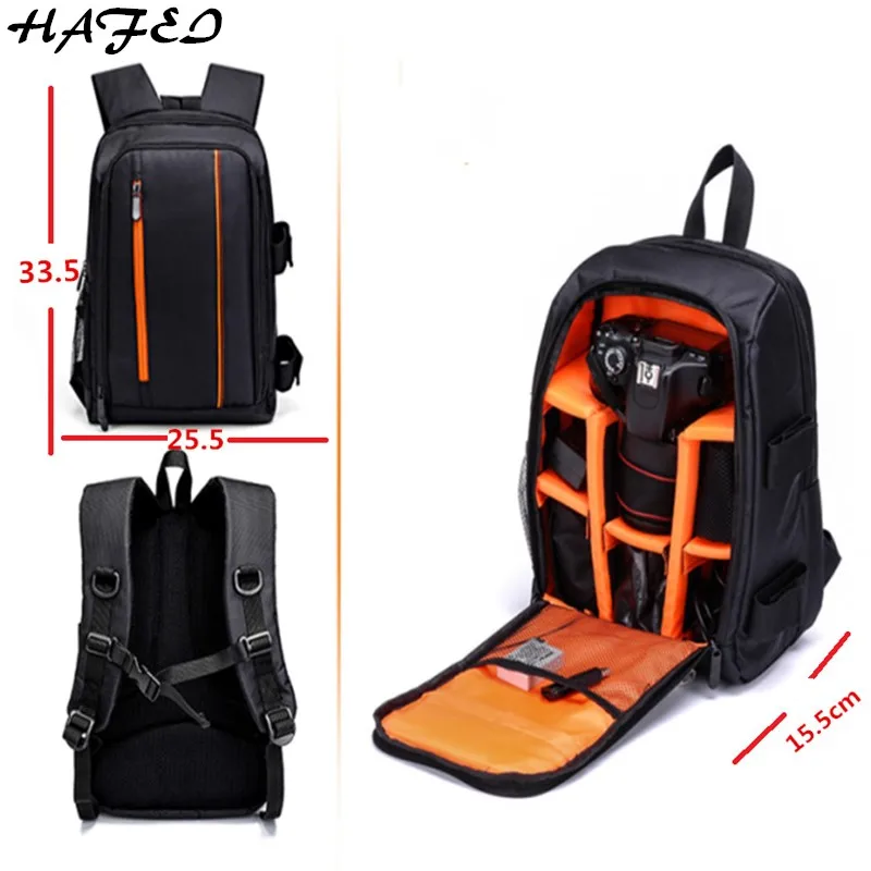 

HAFEI Waterproof Multi-Functional Digital DSLR Camera Video Bag W/ Rain Cover Small SLR Camera Bag PE Padded for Photographer