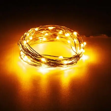 Lowest Price Battery Powered 5M 50LEDs Non-Waterproof Copper Wire Fairy String Light for Christmas Remote Control DC4.5V - Испускаемый цвет: Цвет: желтый