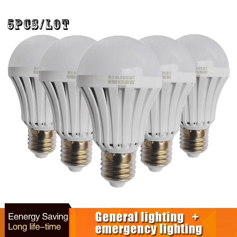 LED Emergency Light Bulb Automatic Charging 5W 7W 9W 12w Cold White