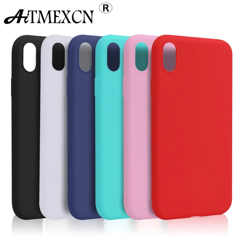 

Candy Color Anti-Fall Mobile Phone Case For iPhone 5 6 7 8 Plus X XR XS X Max Matte Soft TPU Case Back Cover
