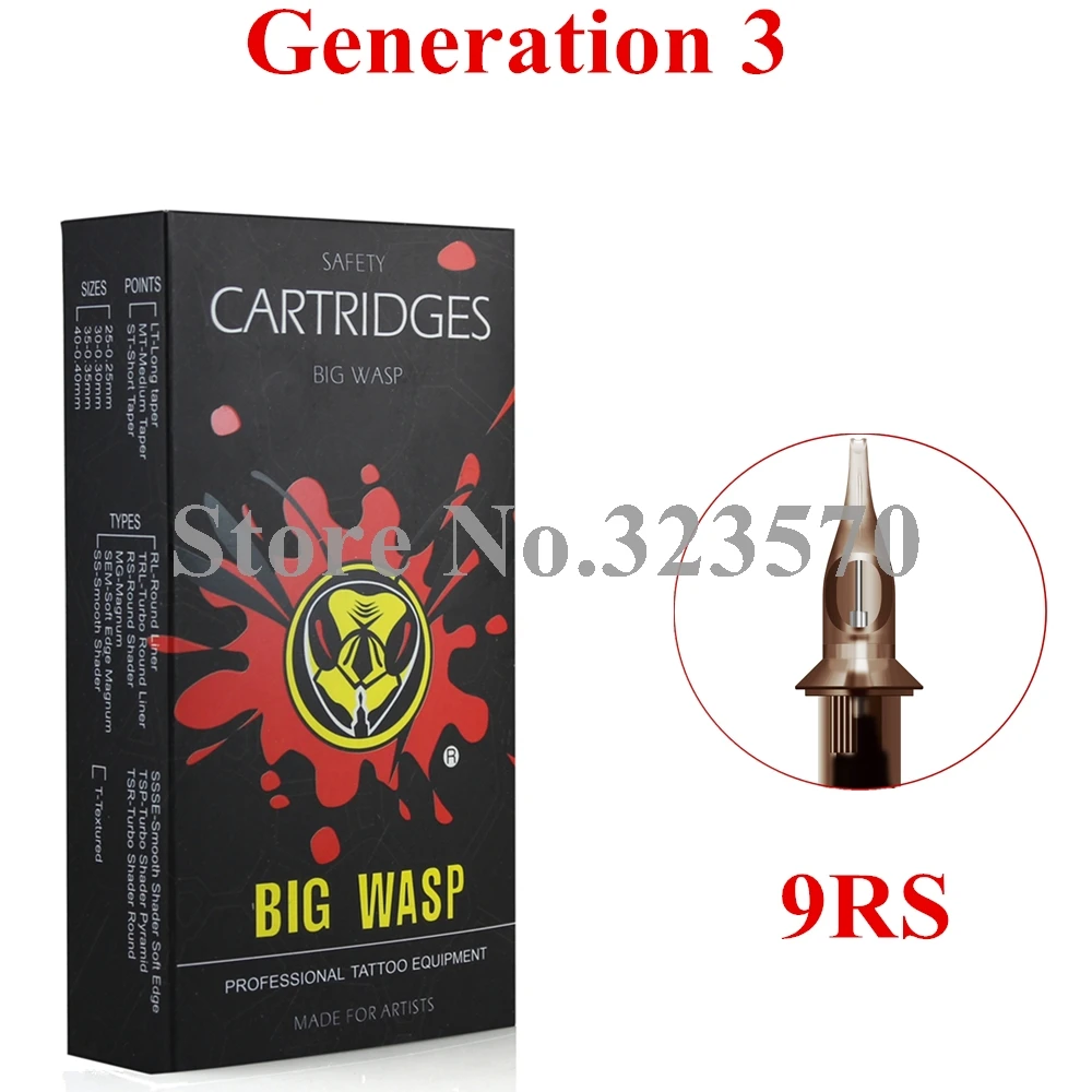 

Premium Quality Original BIGWASP V3 Cartridge Needle 9 Round Shader (9RS) 20Pcs/Box Supply