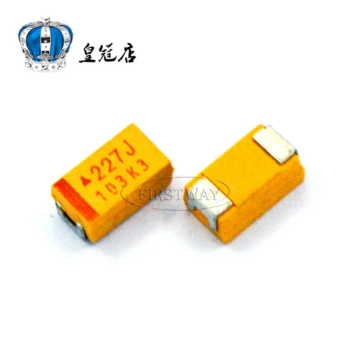 100 шт./лот SMD танталовые конденсаторы 227J 220 мкФ 6V 6 3 V C Тип 6032 Полярный Танталовый