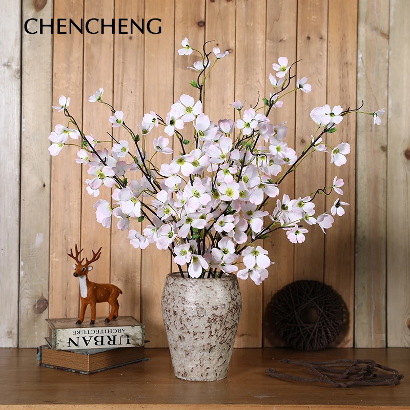 

5 Pieces Large Branch Artificial Flower PU Wedding Decoration flower Dead flower Fake simulation Silk pear flower branch 88CM