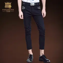 FANZHUAN модная одежда летние брюки до щиколотки мужские повседневные тонкие брюки Твердые Slim Fit Карандаш стильные брюки прилив