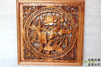 

Dongyang woodcarving doors and Windows partition wall hanging Chinese antique wood square pendant 60cm May there be surpluses ev