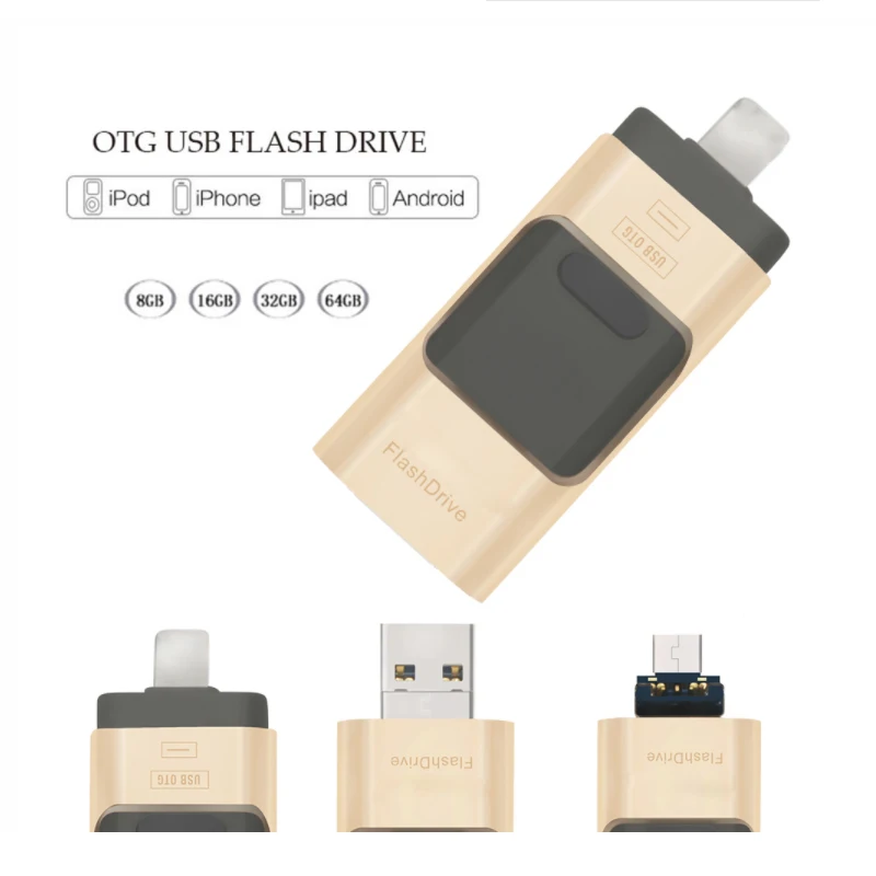 3 в 1 OTG Мобильный USB флэш-накопитель креативная Новинка Флешка USB для IPhone 5 6 7 8 X для Micro USB Flash для iPhone Android