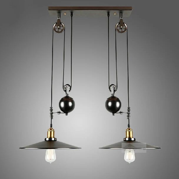 Rh Loft Vintage Iron Led American Country Pulley Rh Loft Vintage Iron Led