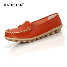 Dadijier Для женщин обувь из натуральной кожи без шнуровки на Для женщин Туфли без каблуков Лоферы удобная женская обувь Мокасины Весна Летняя обувь