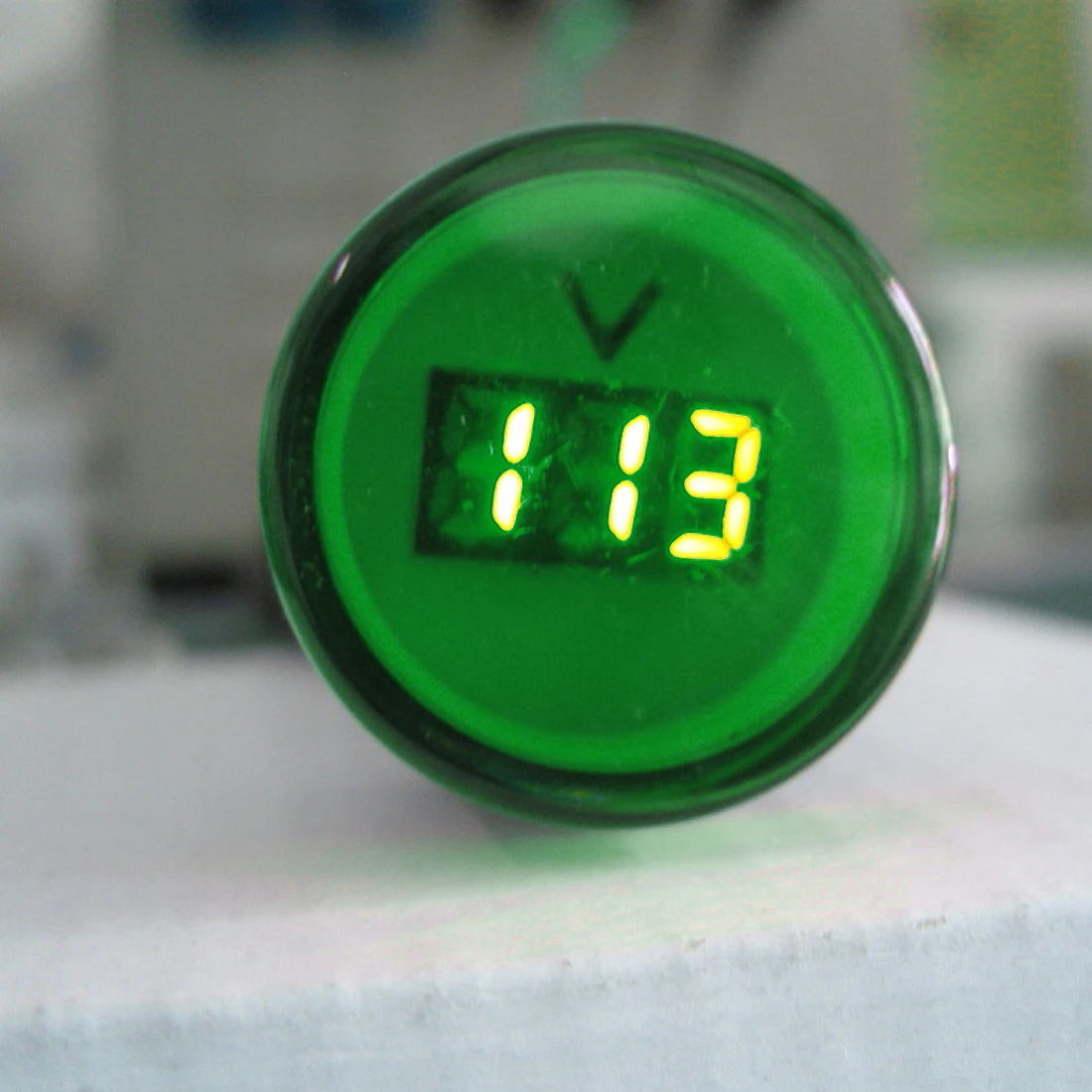 Цифровой дисплей Вольтметр переменного тока индикатор переменного тока 60-500 В 0-100A 22 мм светодиодный вольтметр Индикатор напряжения сигнальный светильник - Цвет: Green