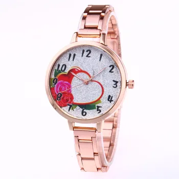 

FUNIQUE Flower Heart Ladies Bracelet Dress Hour Watch Slim Stainless Steel Band Women's Watches Fashion Quartz Wrist Watch Clock