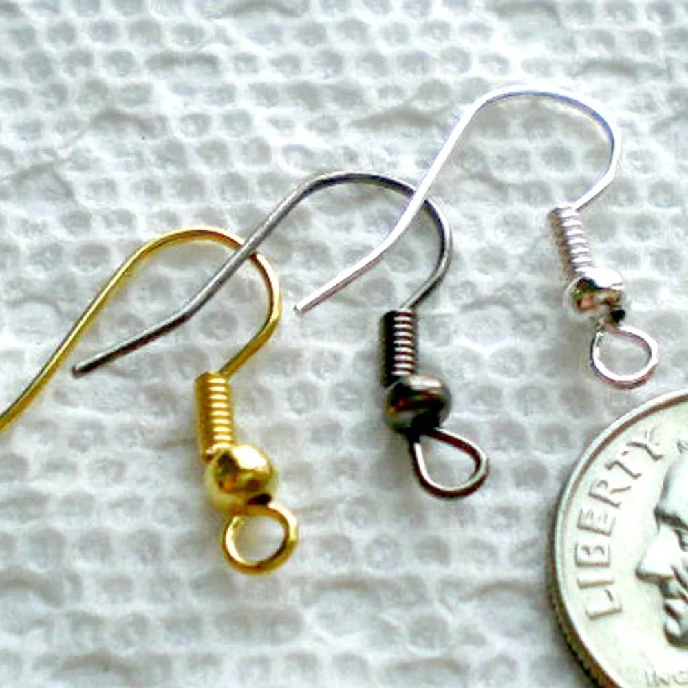 Beautiful Bead 100pcs Mix Silver/Gold/Black Plated Ear Wire Fish Hooks 20mmwire coat hookshook