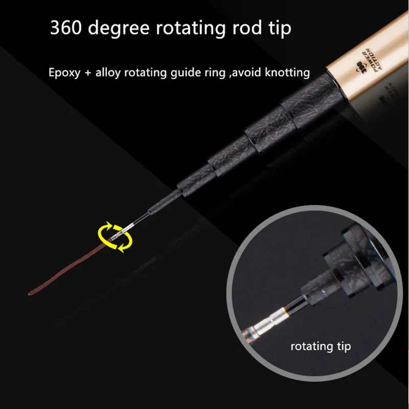 3 position fishing rod short section carbon handcuff ultra light super stream pole 4 meters -7 meters long rod vara de pesca