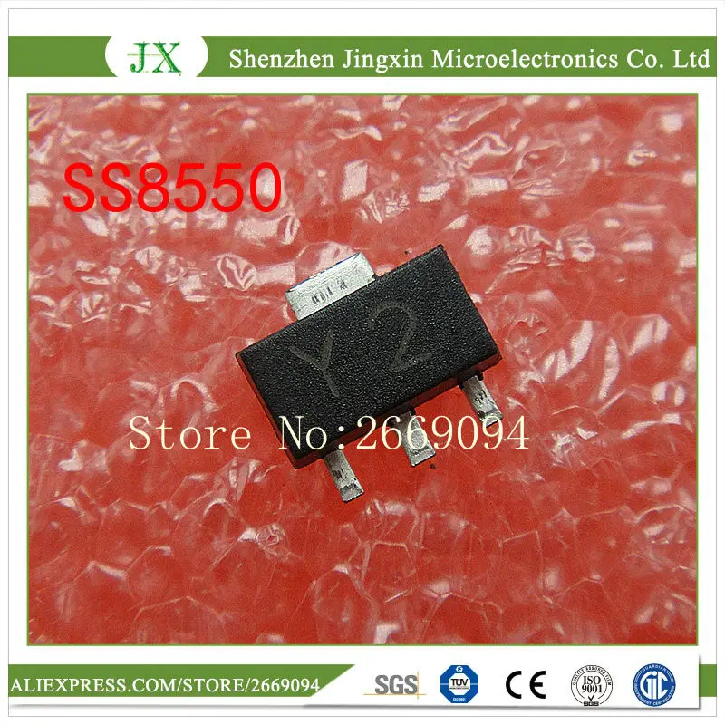 

20 шт., SMD транзистор SS8550 Y2 1.5A/25V PNP высокого напряжения SOT89