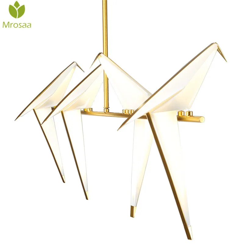 

Post-modern Creative 8W 110V 220V Nordic Single Origami Crane Bird Modern Pendant Ceiling Lamps Living Room Foyer LED Wall Lamp