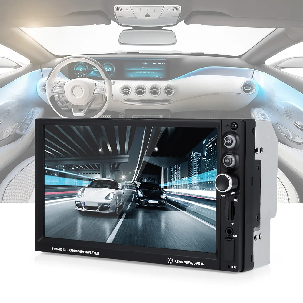 

Universal 8013 Car MP5 Player Wheel Control Car Radio 7 inch HD Touch Screen with Button Design Support TF
