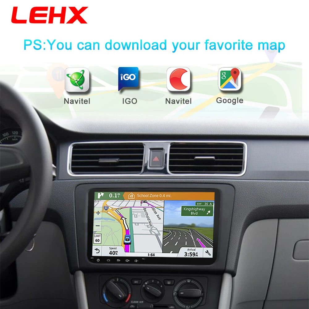 LEHX 9 дюймов Автомобильный Android 8,1 автомобильный Радио gps авто радио 2 Din USB для VW Skoda Octavia golf 5 6 touran passat B6 jetta polo tiguan