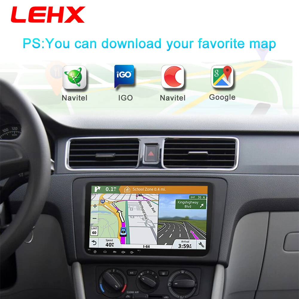 LEHX 9 بوصة سيارة الروبوت 8.1 سيارة راديو GPS راديو تلقائي 2 الدين USB لشركة فولكس فاجن سكودا اوكتافيا جولف 5 6 توران باسات B6 جيتا بولو تيغوان
